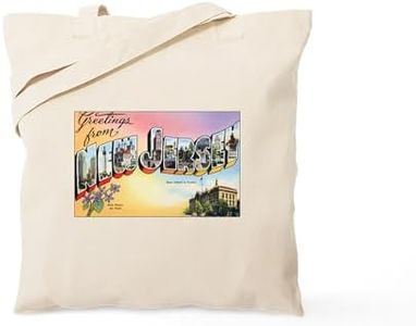 CafePress New Jersey Greetings Tote Bag Reusable Natural Beige Canvas Shopping Bag