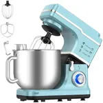 GarveeHome 7.5 Qt Stand Mixer, 660W Tilt-Head Electric Food Mixer, 10 Speed Portable Lightweight Kitchen Mixer with Dough Hook, Stainless Steel Bowl, Egg Whisk, Beater for Daily Use (Blue)