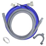 Universal Washing Machine Hose Kit – Extra Long 3.5m Cold Water Inlet Pipe and 2.5m Drain Hose Extension for Washing Machine Hose Extension and Easy Installation.