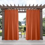 Exclusive Home Cabana Solid Indoor/Outdoor Light Filtering Hook-and-Loop Tab Top Curtain Panel, 54"x96", Mecca Orange, Set of 2