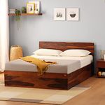 Sleepyhead Bed GS | Premium Solid Sheesham Wood King Size Bed with Box Storage (Honey Brown)