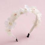 IYOU Floral Princess Headband Ivory Flower Headpiece Baby Birthday Wedding Hair Accessories for Girls