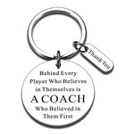 Coach Keychain Gift for Men Women Appreciation Gift for Basketball Football Coach Trainer Captain Birthday Christmas Gif for Cheerleader Soccer Bowling Sport Coaches Thank You Retirement Keyring,