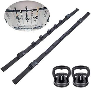 Auivguiv Car Fishing Pole Holder Strap Portable Fishing Vehicle Rod Storage Rack Bracket Carrier System Adjustable For Truck Suv Wagons Van（1 Pairs）