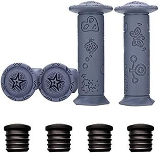 Kids Bike Handlebar Grips,4Pcs Shorter Length(4.11"), for Kids Girls Boys Bikes, Balance Bikes, Road Bikes and Scooters, Soft and Comfortable Gray Howley Home
