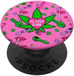 Pink Stoner Girl Weed Phone Grip Cu