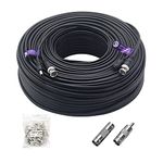 Anlink 300Ft (91 Meters) 4K 8MP 5MP 2MP BNC Video and Power Cable, Mini RG59 Wire for CCTV Security Camera Systems, with BNC Connectors, RCA Adapters, Cable Clips