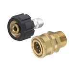 Tool Daily Pressure Washer Adapter Set, Quick Connect Kit, M22 14mm Swivel to M22 Metric Fitting, 5000 PSI