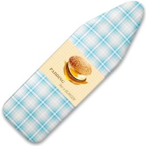 BNDX 18"x49" Ironing Board Cover for Laundromats– Aqua Plaid Pattern, Thick Padding with Bongee Cord & Dual Buckles, Stain & Scorch Resistant, Easy Fit