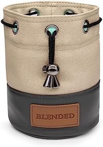 BAIRBRE Golf Valuables Pouch,Bucket Waist Design Golf Pouch Bag with Drawstrings Golf Tee Bag Pouch Leather Golf Tee Pouch Golf Ball Bag for Men Women Khaki