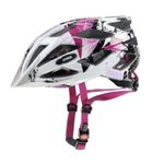 uvex Air Wing - Lightweight Kids Bike Helmet for Children - Individual Fit - Upgradeable with an LED Light - White-Pink - 52-57 cm