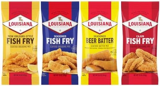 Louisiana Fish Fry, Breading Variety Gift Pack (Pack of 4) - Seasoned Fish Fry, New Orleans Style w/ Lemon Fish Fry, Cajun Fish Fry, Beer Batter Mix