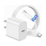 iPad Charger,iPad Pro Charger,1Pack 20W USB C Fast Charger Block with 3m USB C to C Cord for iPad Pro 12.9/11 inch 2022/2021/2020/2018,iPad Air 5th/4th