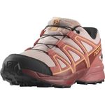 Salomon Junior Speedcross CLIMASALOMON™ Waterproof Outdoor Shoes for Kids, English Rose/Cow Hide/Cantaloupe, 3 US Little Kid