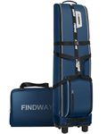 Findway Padded Golf Travel Bags with Wheels, Waterproof 1680D Duty Oxford Wear-Resistant Golf Bag Travel Case for Airlines, Soft Sided Foldable Golf Club Bag Protection, Extra Pocket for Storage