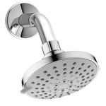 ALTON SHR20860 ABS Acrylonitrile Butadiene Styrene 5-Function Chrome Finish Overhead Round Shape Shower with Arm and Flange (Silver, 9-Inch)