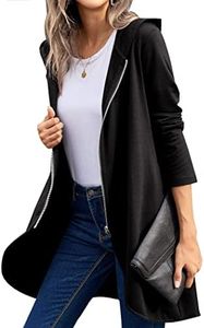Zeagoo Women's Long Zip Up Hoodie Light Oversized Thin/Fleece Tunic Hooded Sweatshirt Jacket with Pockets