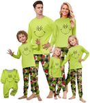 ADHOWBEW Matching Christmas Pajamas for Couples, Funny Cute Christmas Graphic Long Sleeve 2 Piece Top and Long Pj Pants Christmas Sweaters for Family Black Of Friday Deals 2024