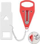 24x7 eMall Portable Door Lock Home Security Travel Lockdown Locker Locks for Additional Safety and Privacy Perfect for Traveling Hotel Home Apartment College, Red