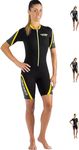 Cressi Women's Wetsuit Shorty for Snorkeling, Diving, Swimming, Black/Yellow, XXL/6