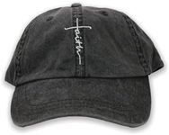 Love in Faith | Faith Inspired Embroidered Hat | Christian Clothing | Faith-Based Apparel | Unisex (Faith Cross Black)