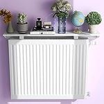 Universal Radiator Shelf, Modern White Radiator Cover 80-120cm Wide, Waterproof Non Rusting Radiator Console Table Storage Heater Covers for Home Office Kitchen Bedroom Living Room,80cm