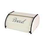 Ｂｅｓｇａ Bread Box Bread Bin with Roll Lid Portable Rustic Vintage Bread Storage Holder Bread Keeper for Entrance Coffee Shop Cookies