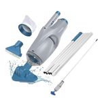 KOKIDO 2024 Rechargeable Handheld Pool Vacuum Set with Adjustable Pole and 2 Interchangeable Brush Heads, for Above Ground Pool, Hot Tub, Spa and Small Pools to 20ft, Cordless, Spot Clean XTROVAC 110