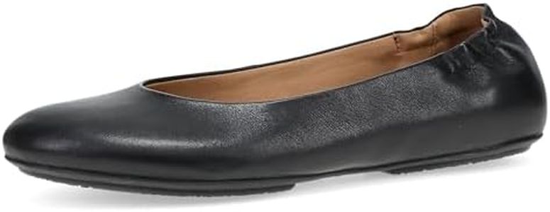 Dansko Mollie Slip-On Ballerina Flats for Women - Built-in Wedge with Arch Support - Versatile Casual to Dressy Footwear - Lightweight Rubber Outsole, Black, 6-6.5