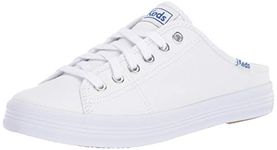 Keds Women's Kickstart Premium Mule, White Canvas, 8.5 M US