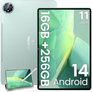OUKITEL OT12 Tablet Android 14, Tablets 11 Pulgadas con Lapiz, 16GB+256GB/TF 1TB Gaming Tablet con Funda, Batería 8000mAh, 13MP+5MP Dual SIM 4G | GPS | OTG | 5G WiFi | BT5.0 | Octa Core - Verde