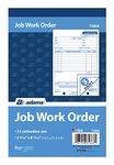 Adams Job Work Order Book, 5.56 x 8.44 Inch, 3-Part, Carbonless, 33 Sets, White and Canary (T5868)