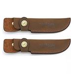 Tourbn Brown Leather Hunting Knife Sheath Cover Snap Hunter Knives Holder Case (Pack of 2pcs)