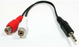 3.5mm Male to 2 RCA Female Splitter Cable (6 inches)