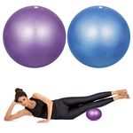 HQdeal 2 pcs Soft Pilates Balls 9 inch / 23 cm Exercise Balance Ball Gym Fitness Ball Perfect for Pilates,Yoga, Core Training and Physical Therapy - Blue & Purple