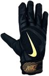 Nike Youth Alpha Huarache Edge Batting Gloves (Black/Gold, Large)