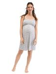 Motherhood Maternity Women's Lace Trim Nursing Nightgown, Grey Space Dye, Medium