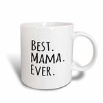 3dRose Mug_151528_5 "Best Mama Ever Gifts for Moms Mother Nicknames Good for Mothers Day -Black Text Two Tone Red" Mug, 11 oz, Red/White