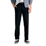 Haggar Men's Cool 18 Pro Straight Fit Flat Front Casual Pant, Black, 36W x 30L