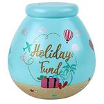 Pot of Dreams Smash Ceramic Money Box Savings Bank-Holiday Fund, Blue, 15 x 14cm