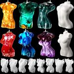 8 Shapes Resin 3D Body Shape Mold Silicone Body Stand Ornaments Resin Mould Female Male Model Body Mold Crystal Epoxy Mold Plaster Statue Figure Figurine Casting Mold for DIY Jewelry Craft