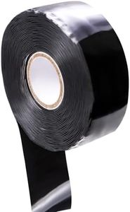 FOURGUN Self Fusing Silicone Tape Black 1" x 16.4FT Heavy Duty Waterproof Leak Proof Repair Tape for Plumbing Hose Pipeline Electrical Wrapping Emergency Seal for Hot/Cold Pipes & Tools