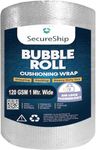 SecureShip 120 Gsm Heavy Air Bubble Wrap Packing Roll for Safety, Multipurpose Packing Needs 1 Meter Wide (10 Meter)