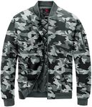 Rdruko Men's Bomber Jacket Fall Warm Winter Casual Quilted Windbreaker Full Zip Work Bussiness 3 Pocket Coat, 02 Camo, Small