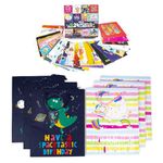 abeec 24 Kids Birthday Cards Plus 24 Gift Bags For Boys & Girls, Multiple Card Designs & Dinosaur and Unicorn Gift Bags