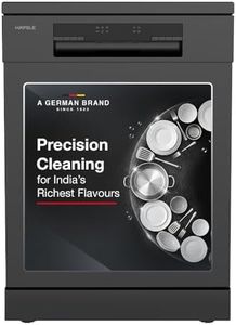 Hafele Aqua Noir Dishwasher | 13 Place Settings | Upto 70 Utensils | Designed for Indian Kitchens | Free-Standing | Hygienic & High-Performance Cleaning | 5-Year Warranty