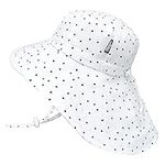 Jan & Jul Adjustable Cotton Adventure Toddler Sun-Hat for Kids Wide Brim (L: 2-5 Years, Dots)