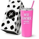 Best Teacher Ever Tumbler - Stainless Steel Insulated Travel Tumbler with Lid and Straw - Teacher Gifts for Women - Teacher Travel Tumbler - New Teacher Cup - End of Year Teacher Appreciation Gift
