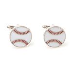 MRCUFF Baseball Pair Cufflinks in a Presentation Gift Box & Polishing Cloth