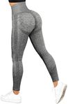 SUUKSESS Women Scrunch Butt Lifting Seamless Leggings Booty High Waisted Workout Yoga Pants, #2 Grey, Medium